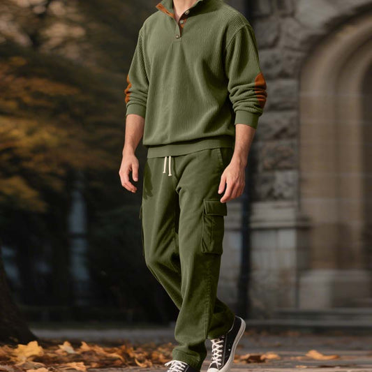 🔥Offerte di vendita calda: set da 2 pezzi di pullover trendy e pantaloni cargo da uomo
