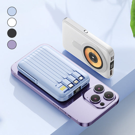 Power Bank Magnetico  10.000mAh | Ricarica Rapida Wireless + Cavo Integrato | Supporta iWatch & Cuffie - CW02