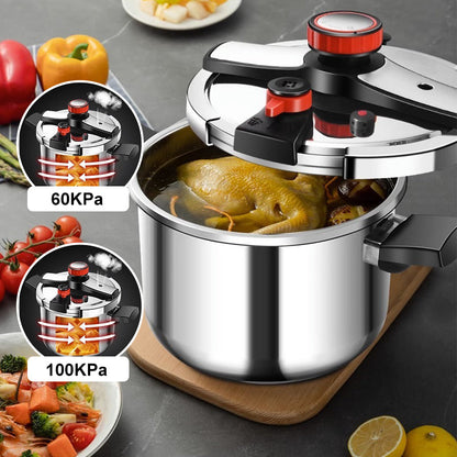 Pentola a pressione in acciaio inox versatile e sicura