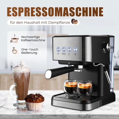 Macchina per caffè espresso domestica con lancia vapore