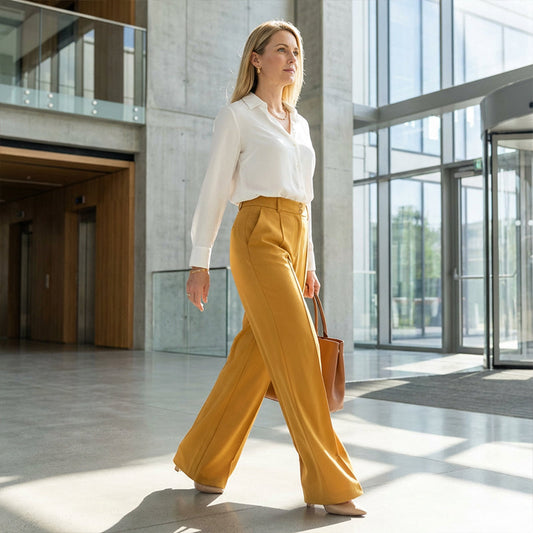 ✨ SCONTO DEL 50%! 👖 Pantaloni da donna a vita alta e gamba larga – Taglio fluido, antipiega ed eleganti per il tempo libero e il lavoro 💼