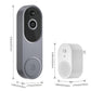 Telecamera video wireless con riconoscimento facciale AI, Wi‑Fi a 2,4 GHz, audio bidirezionale, batteria ricaricabile, visione notturna, notifiche in tempo reale, rilevamento del movimento, impermeabile secondo lo standard IP65