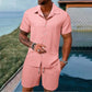 Set da uomo composto da camicia ampia e pantaloncini, 2 pezzi – Traspirante, vestibilità comoda e stile estivo disinvolto 👕🩳