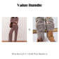 Completo da donna composto da top e pantaloni a righe in maglia, due pezzi.