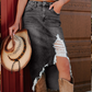 💎 50% DI SCONTO! 💎 Gonna midi in denim strappato a vita alta da donna – Orlo asimmetrico, dettagli consumati e vestibilità che valorizza la figura 👖✨