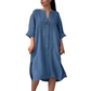 🔥Nuovi arrivi 2026: 60% di sconto per un periodo limitato!🔥Abito casual da donna in lino con scollo a V