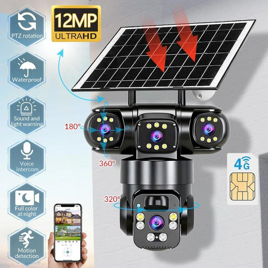 📢📢 50% OFF !!! ⏰ Telecamera di sicurezza Wi-Fi esterna 6K 9MP | Zoom 10x, 3 obiettivi, PTZ 360° | IP66 impermeabile, Visione notturna a colori, Audio bidirezionale, Motion Tracking