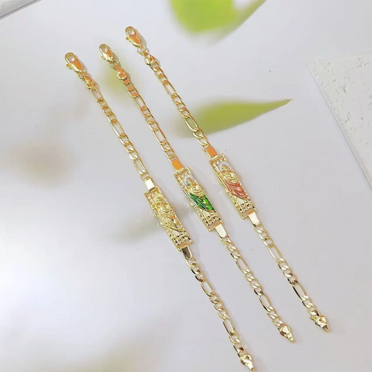 💎 Sconto del 50%! 💎 Bracciale Figaro Link – Catena unisex color oro con icone religiose, resistente e ipoallergenico (3 finiture) ⛓️🙏