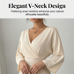 ✨ Elegante tuta a gamba larga con scollo a V e pieghe – Chic, comoda e perfetta per ogni occasione 💃💖