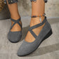 💃🔥Ultimo giorno di promozione 50% di sconto🔥Eleganti scarpe con zeppa bassa e cinturino elastico in tinta unita