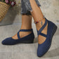 💃🔥Ultimo giorno di promozione 50% di sconto🔥Eleganti scarpe con zeppa bassa e cinturino elastico in tinta unita