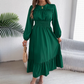 👗Nuovo arrivo - 50% di sconto!🥰Abito lungo da donna con volant e arricciature a maniche lunghe