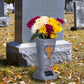 Vaso funerario a LED solare con picchetto da terra per lapidi cimiteriali