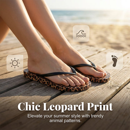 Infradito da donna con stampa leopardata