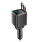 🚗 Caricatore Auto Retrattile 7-in-1 con Ricarica Rapida e Display Voltaggio – USB-C per Android e Lightning per Apple