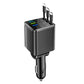 🚗 Caricatore Auto Retrattile 7-in-1 con Ricarica Rapida e Display Voltaggio – USB-C per Android e Lightning per Apple