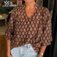 Top da donna casual, ampio e stampato