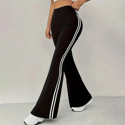 🔥 Sconto limitato del 65% | Pantaloni svasati a vita alta con strisce laterali in stile retrò – Design snellente con strisce laterali ✨👖