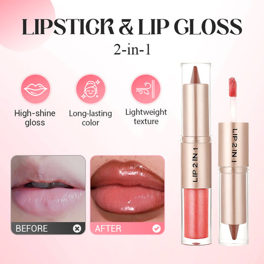 Rossetto opaco e lucidalabbra 2 in 1