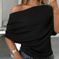 👚 Top asimmetrico da donna con maniche a pipistrello e spalle scoperte – Elegante e confortevole 🦇✨