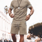 ✨ Sconto del 56%🔥 Set da uomo a 2 pezzi: maglietta a righe e pantaloncini