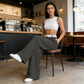 🥳SALDI 2026🥳💞OLTRE 50.000 VENDUTI!🌿 Pantaloni da tailleur da donna a gamba larga con cintura a contrasto