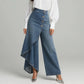 Gonna e pantaloni in denim asimmetrici a portafoglio