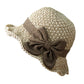 Elegante cappello da sole in paglia intrecciata con fiocco