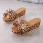 🐆👡 Sandali con plateau e fiocco con stampa leopardata da donna