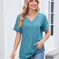 👚 SCONTO DEL 50% ORA! 🌸 T-shirt casual da donna a maniche corte con scollo a V – Traspirante, leggera e perfetta per un look estivo rilassato ☀️