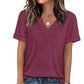 👚 SCONTO DEL 50% ORA! 🌸 T-shirt casual da donna a maniche corte con scollo a V – Traspirante, leggera e perfetta per un look estivo rilassato ☀️
