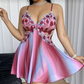 🌸Nuovi arrivi 2026🌸 Camicia da notte sexy da donna taglie forti con ricami colorati e stampa floreale, abito con spalline sottili e schiena scoperta