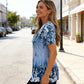 Top da donna elegante a maniche corte con stampa floreale