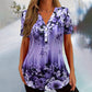 Top da donna elegante a maniche corte con stampa floreale