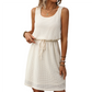 Abito da donna senza maniche in maglia waffle con coulisse in vita