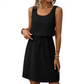 Abito da donna senza maniche in maglia waffle con coulisse in vita