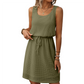 Abito da donna senza maniche in maglia waffle con coulisse in vita