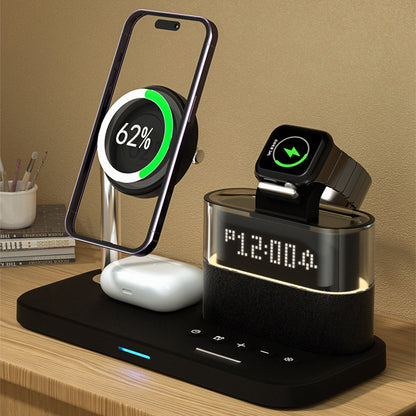 Stazione di Ricarica Wireless 3-in-1 con Sveglia