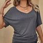 T-shirt da donna casual a maniche corte con spalle scoperte