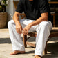 Pantaloni casual da uomo con coulisse e tasche