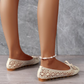 Ballerine eleganti da donna in pizzo con fiocco