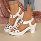 👡 Sconto del 50%! 🌸 Sandali da donna con tacco a blocco e cinturino a T – Comodi, con fibbia regolabile e perfetti per abiti estivi e look casual ☀️