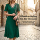 Abito elegante da donna con scollo a V e inserti in rete