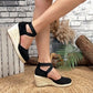 🌼 SCONTO DEL 50% PER UN PERIODO LIMITATO! 👡 Sandali espadrillas con zeppa da donna – Punta chiusa, cinturini incrociati, stile bohémien 🌴