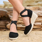 🌼 SCONTO DEL 50% PER UN PERIODO LIMITATO! 👡 Sandali espadrillas con zeppa da donna – Punta chiusa, cinturini incrociati, stile bohémien 🌴
