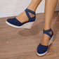 🌼 SCONTO DEL 50% PER UN PERIODO LIMITATO! 👡 Sandali espadrillas con zeppa da donna – Punta chiusa, cinturini incrociati, stile bohémien 🌴