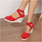 🌼 SCONTO DEL 50% PER UN PERIODO LIMITATO! 👡 Sandali espadrillas con zeppa da donna – Punta chiusa, cinturini incrociati, stile bohémien 🌴