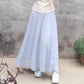 Gonna lunga da donna casual a balze, linea ad A, con coulisse in vita