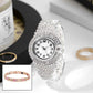 💎Il regalo perfetto per la mamma 🎁Orologio da polso elegante da donna con strass