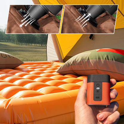 🔋 Sconto del 50%! ⚡ Mini pompa ad aria elettrica per esterni con lampada – Compatta, con flusso d'aria potente e perfetta per campeggio, materassi ad aria e giochi da piscina 🏕️
